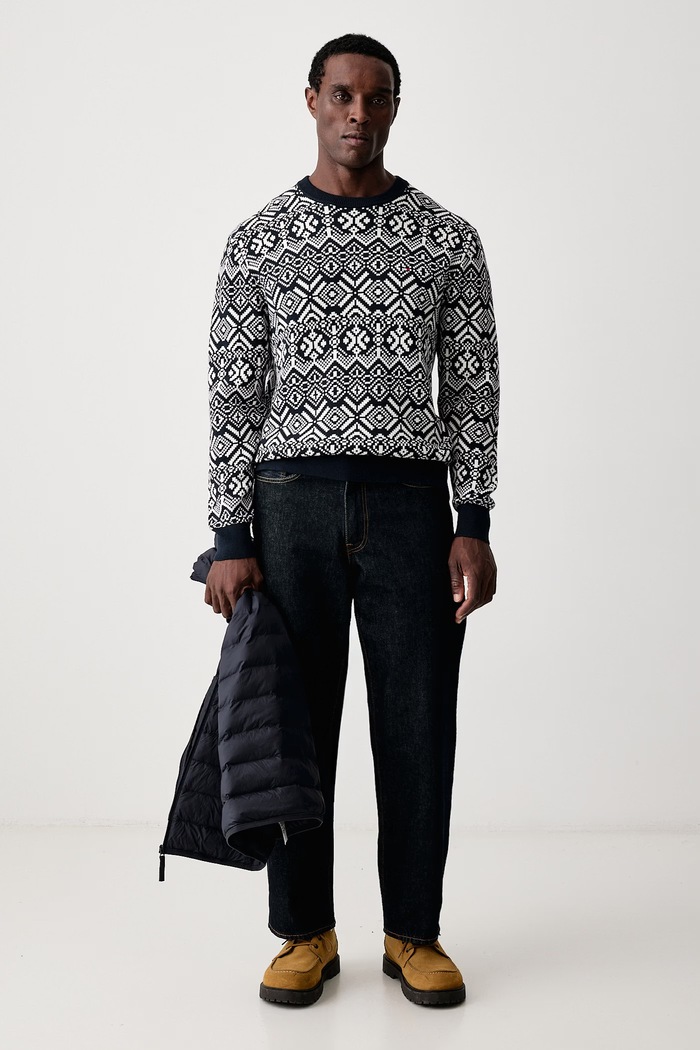 Tommy Hilfiger Πουλόβερ ανδρικό βαμβακερό MW0MW44815 σκούρο μπλε AW26