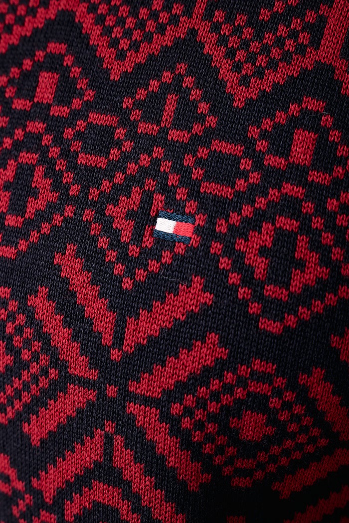 Πουλόβερ ανδρικό βαμβακερό Tommy Hilfiger μπορντό MW0MW44815