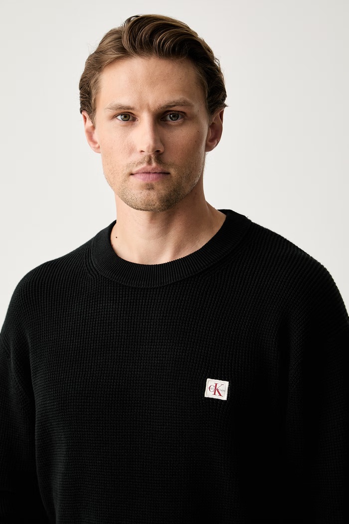 Calvin Klein Jeans sweter męski bawełniany czarny LV04RH326G
