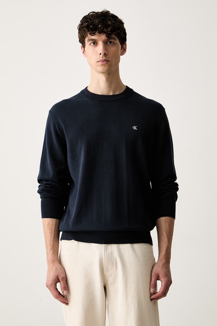 Calvin Klein Jeans sweter męski bawełniany granatowy LV04RH325G