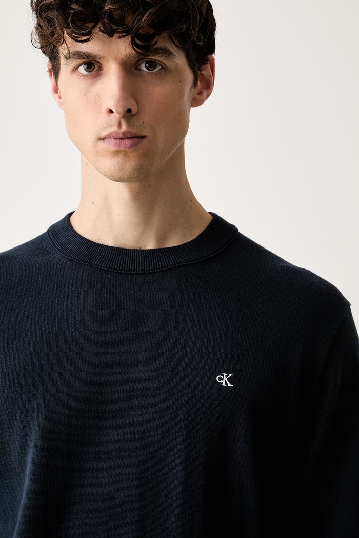 Calvin Klein Jeans sweter męski bawełniany granatowy LV04RH325G