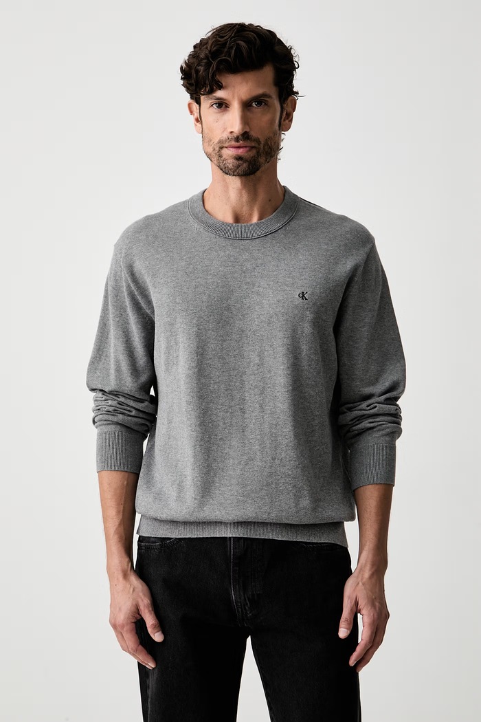 Calvin Klein Jeans pulover pentru bărbați din bumbac gri LV04RH325G