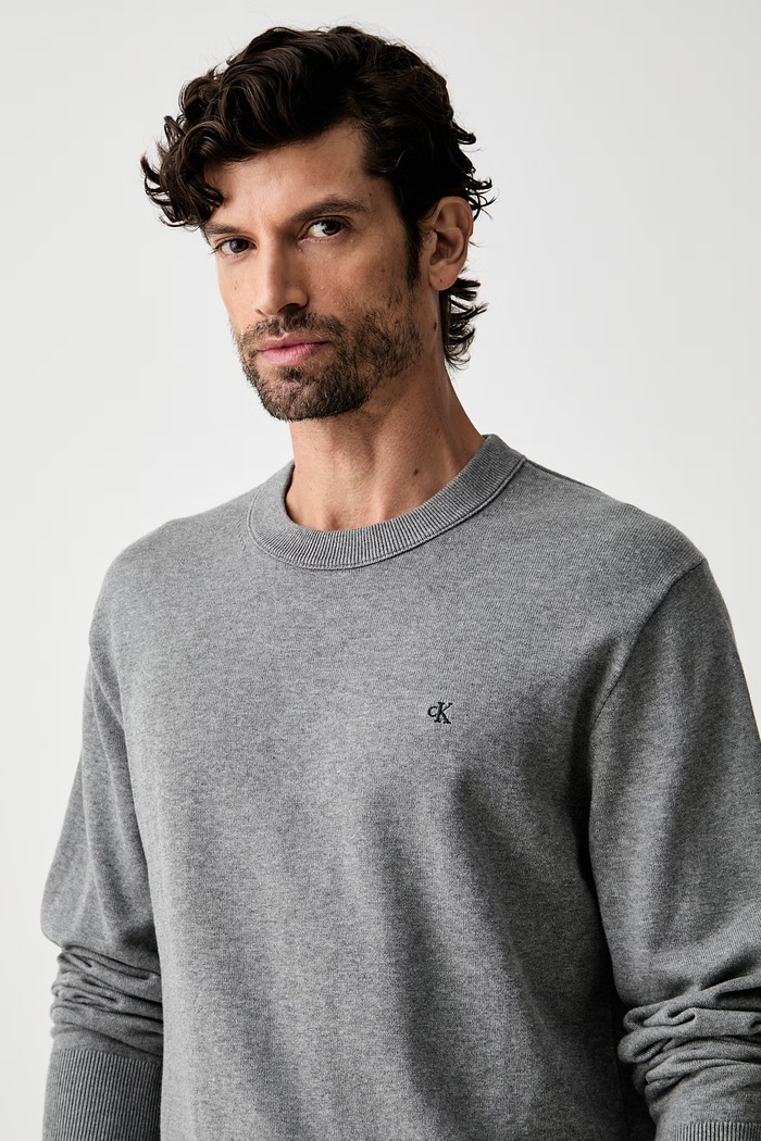 Calvin Klein Jeans pulover pentru bărbați din bumbac gri LV04RH325G