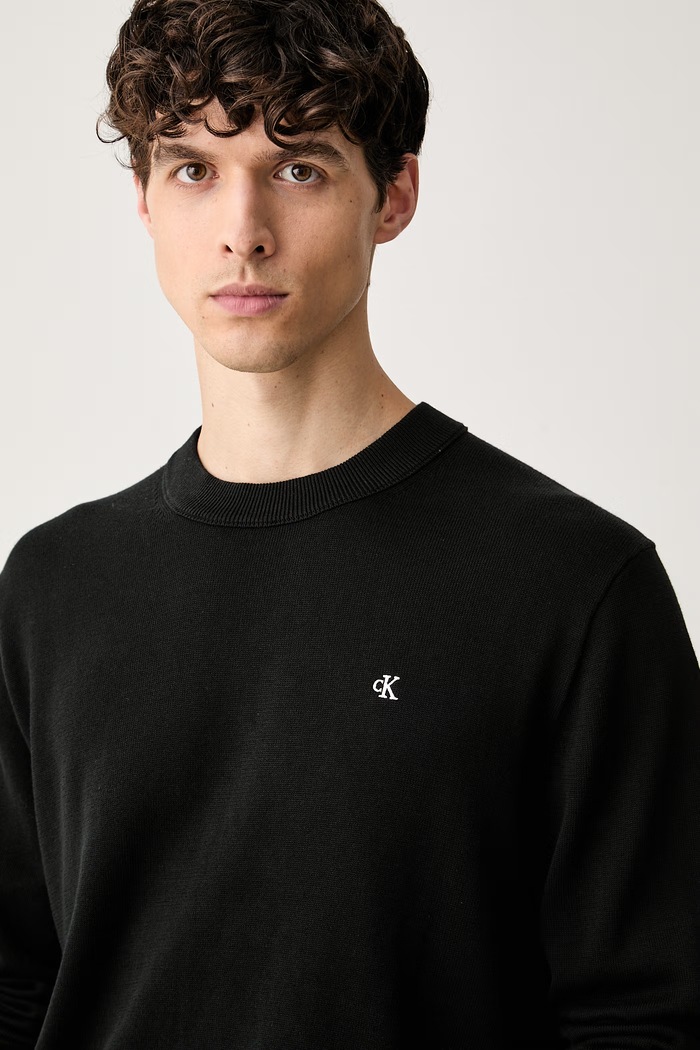 Calvin Klein Jeans sweter męski bawełniany czarny LV04RH325G