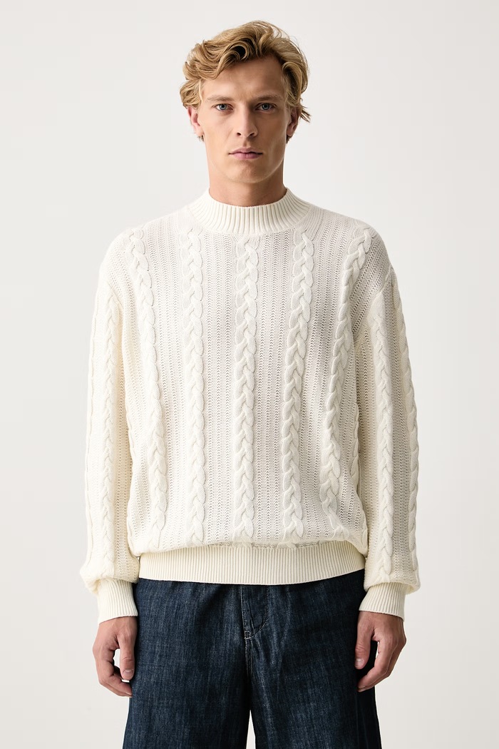 Armani Exchange Polorolák pánsky s prímesou vlny béžová XM003563.AF14008