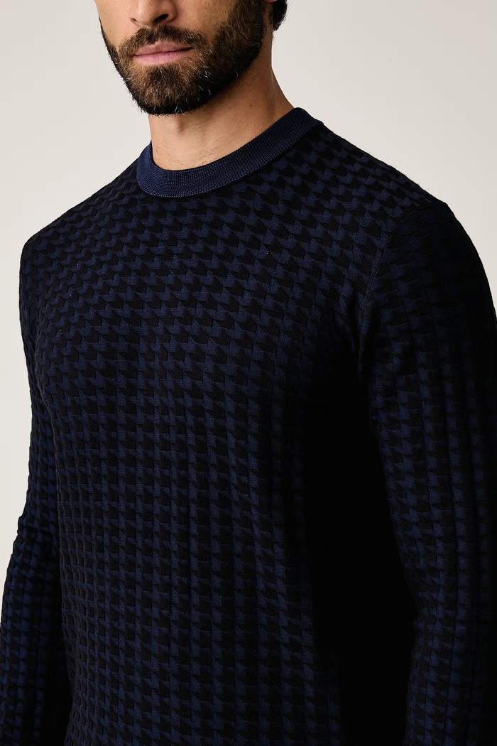 Pulover za muškarce s viskozom Armani Exchange XM003012.AF26379 mornarsko plava