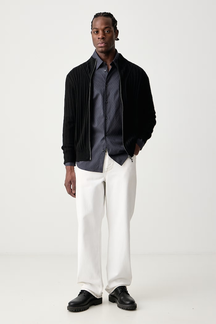 Armani Exchange Свитер на застежке мужской с добавлением шерсти XM002998.AF14008 чёрный AW26
