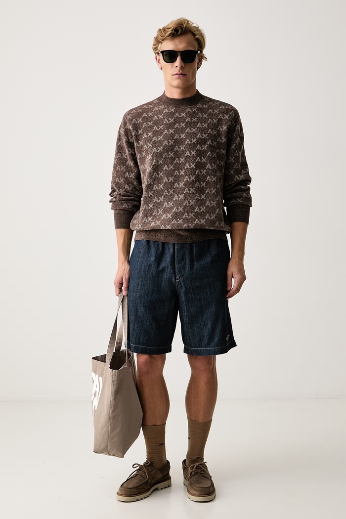 Armani Exchange Svetr pánský XM002992.AF16916 hnědá AW26