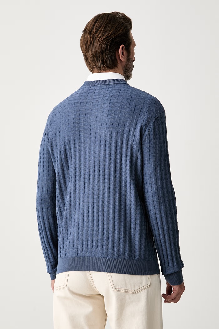Odzież Armani Exchange sweter męski z wiskozą XM002988.AF10454 niebieski