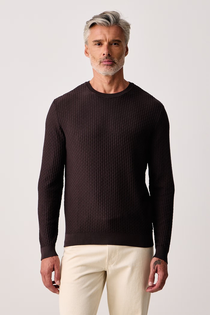 Armani Exchange Sweter męski z wiskozą brązowy XM002988.AF10454
