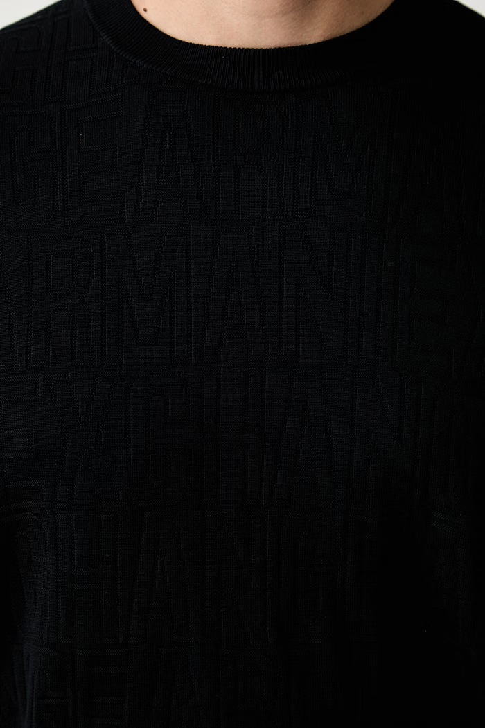 Sveter pánsky s viskózou Armani Exchange tmavomodrá XM002986.AF10454