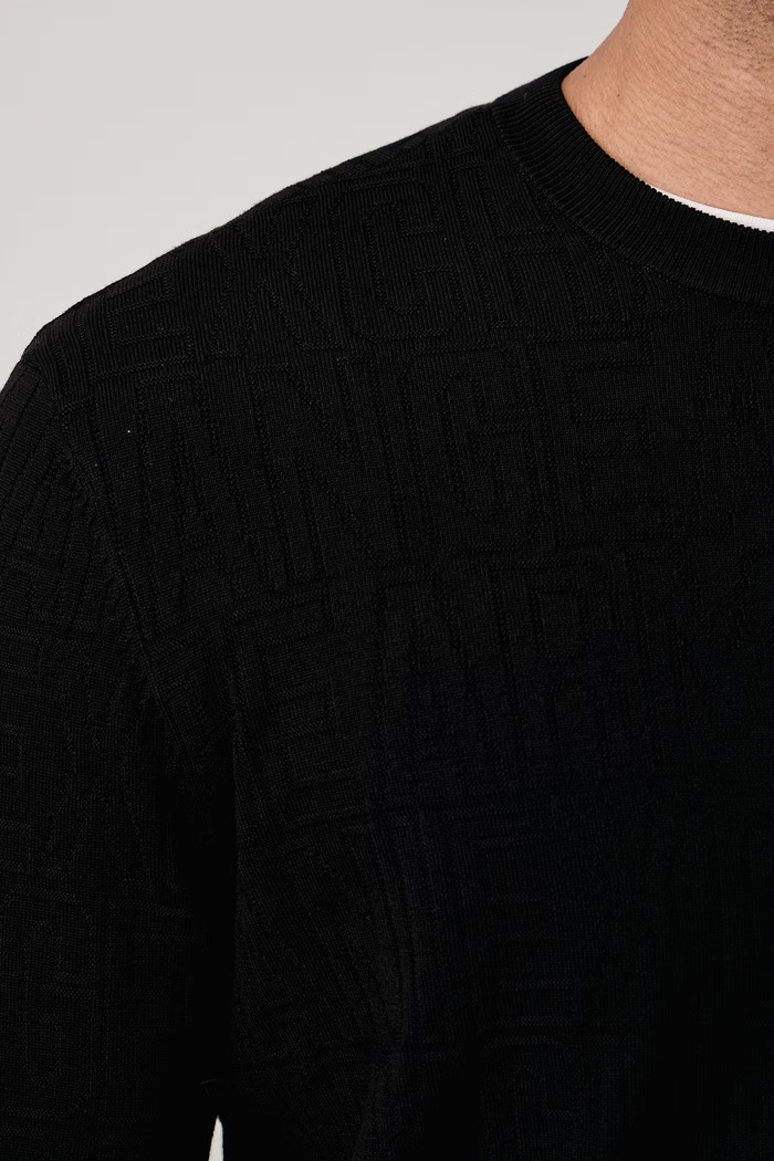 Sveter pánsky s viskózou Armani Exchange čierna XM002986.AF10454