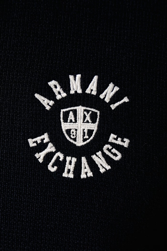 Kardigan za muškarce s dodatkom vune Armani Exchange mornarsko plava XM002864.AF14007