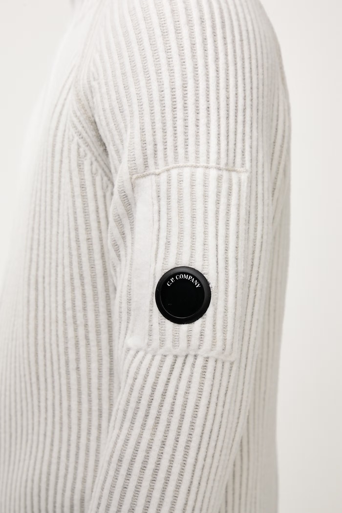 C.P. Company Sweter rozpinany męski z dodatkiem wełny 21CMKN300A006170A
