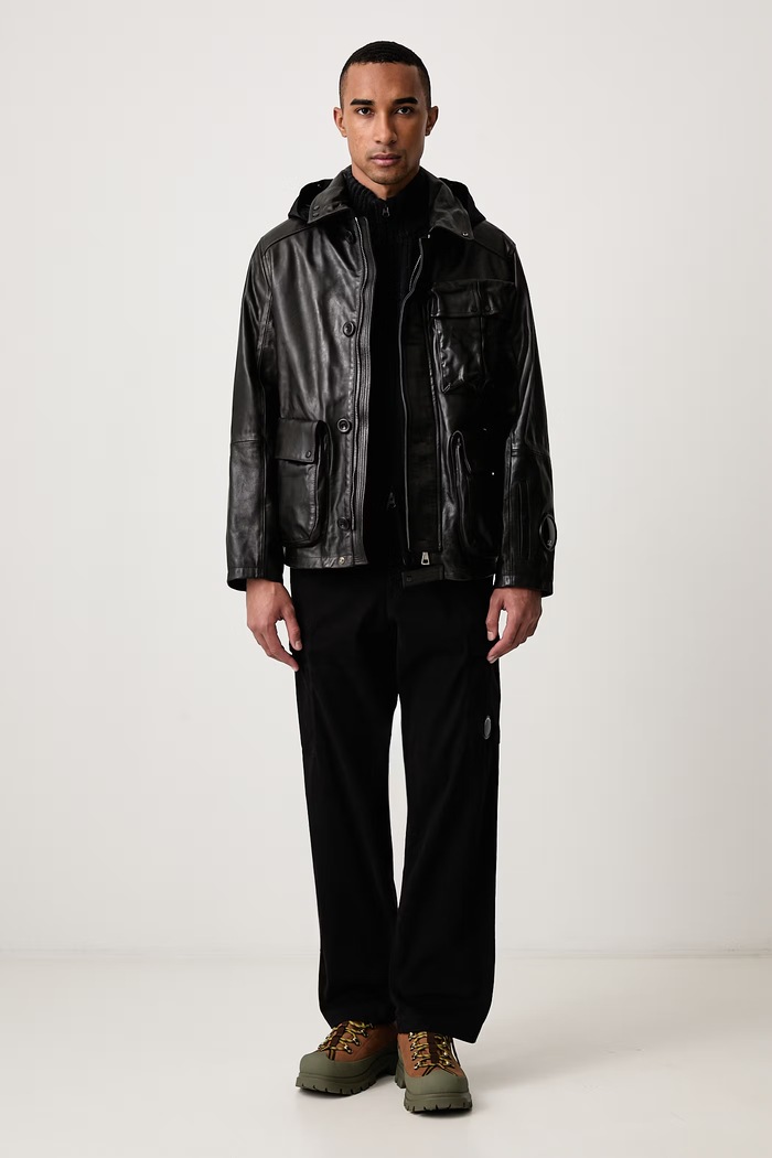 C.P. Company Sweter rozpinany męski z dodatkiem wełny 21CMKN300A006170A szary AW26