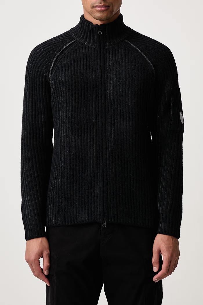 Sweter rozpinany męski z dodatkiem wełny C.P. Company szary 21CMKN300A006170A
