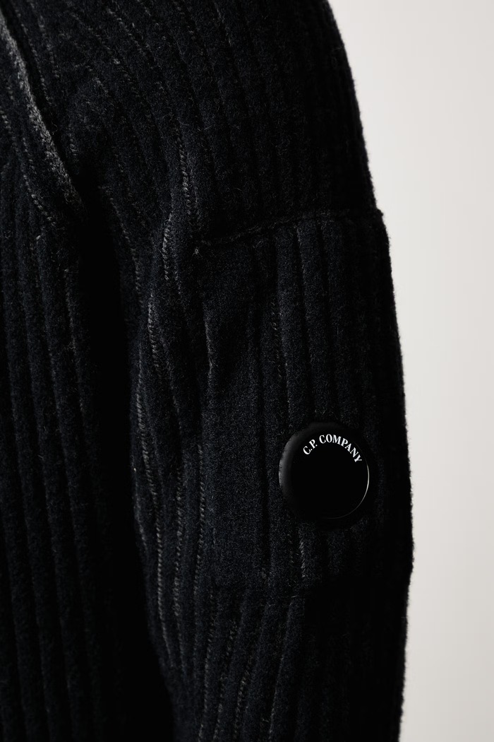 C.P. Company Sweter rozpinany męski z dodatkiem wełny 21CMKN300A006170A
