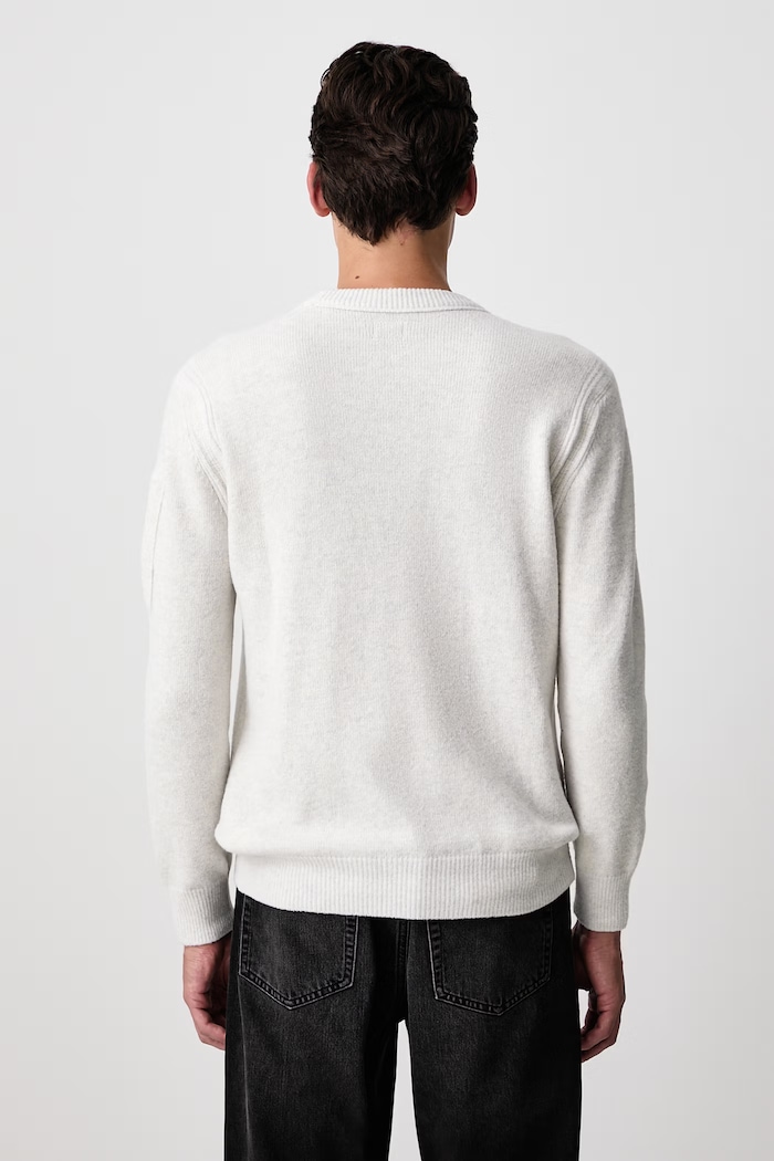 Odzież C.P. Company Sweter męski z dodatkiem wełny 21CMKN297A006170A beżowy