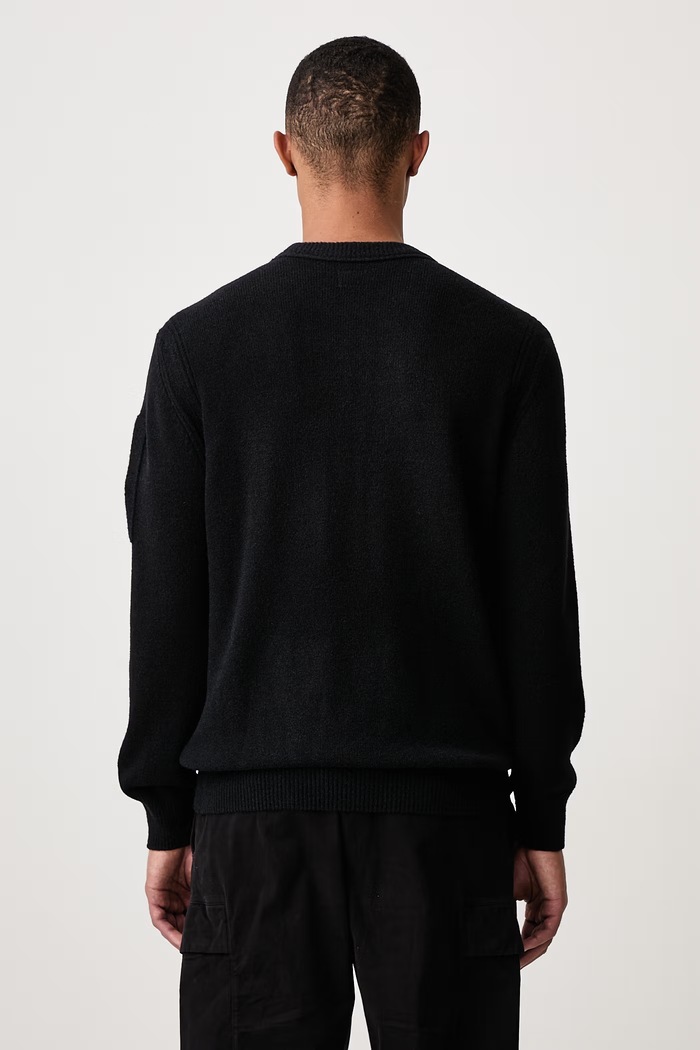 Odzież C.P. Company Sweter męski z dodatkiem wełny 21CMKN297A006170A czarny
