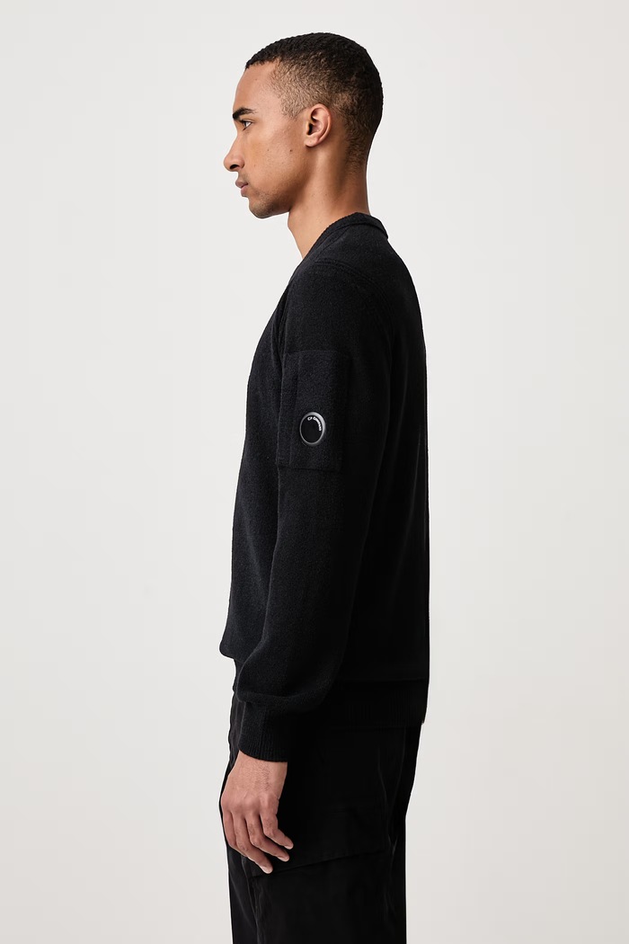 Sweter męski z dodatkiem wełny C.P. Company 21CMKN297A006170A czarny