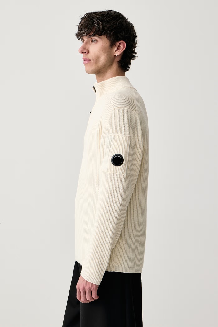 Odzież C.P. Company Sweter męski z wełną 21CMKN269A006595A beżowy