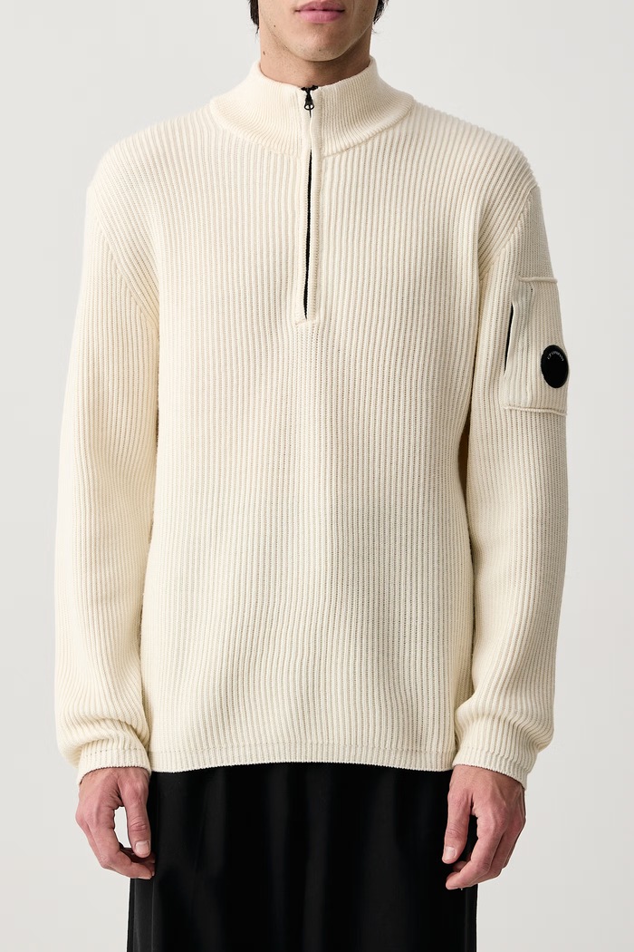 Sweter męski z wełną C.P. Company 21CMKN269A006595A beżowy