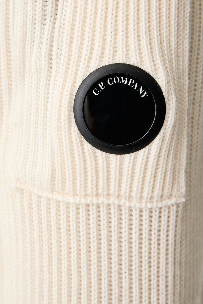 Sweter męski z wełną C.P. Company beżowy 21CMKN269A006595A