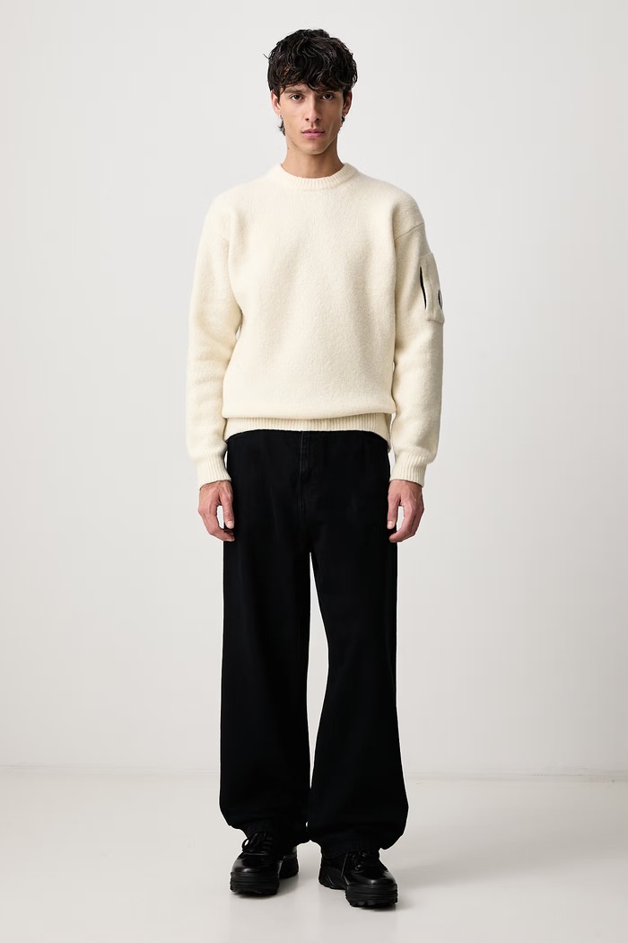 C.P. Company Sweter męski z wełną 21CMKN262A110509A beżowy AW26