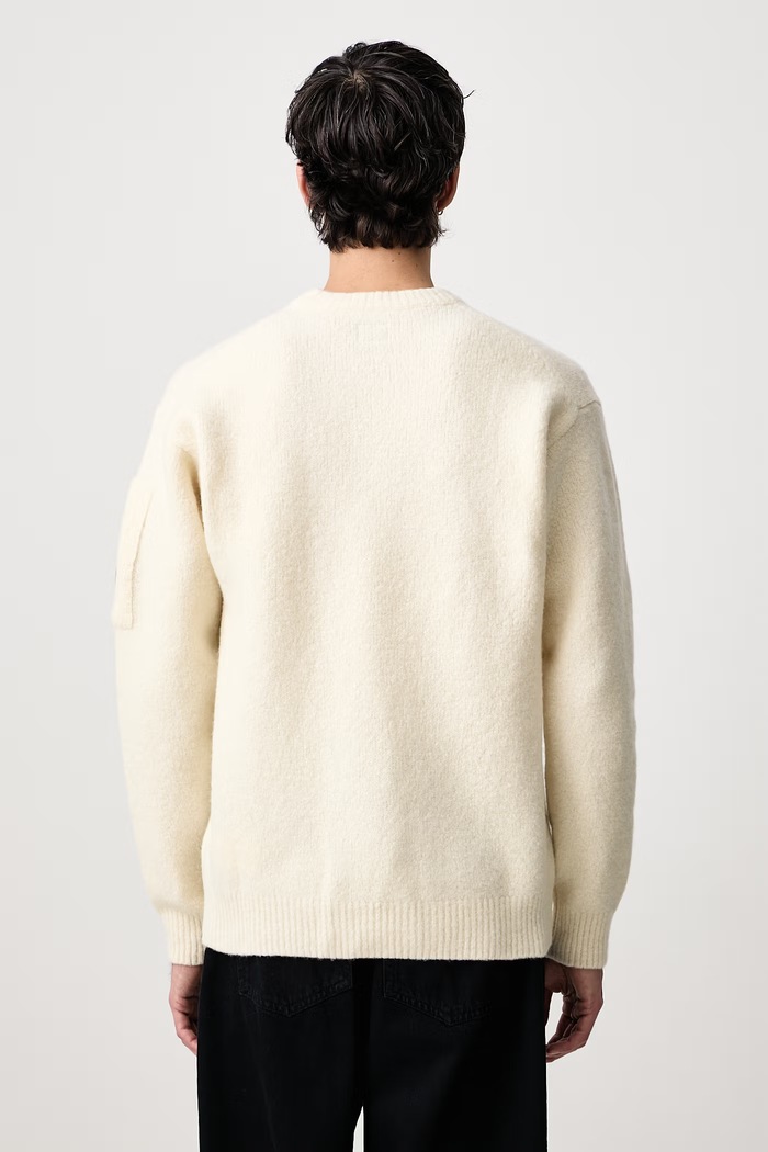 Odzież C.P. Company Sweter męski z wełną 21CMKN262A110509A beżowy