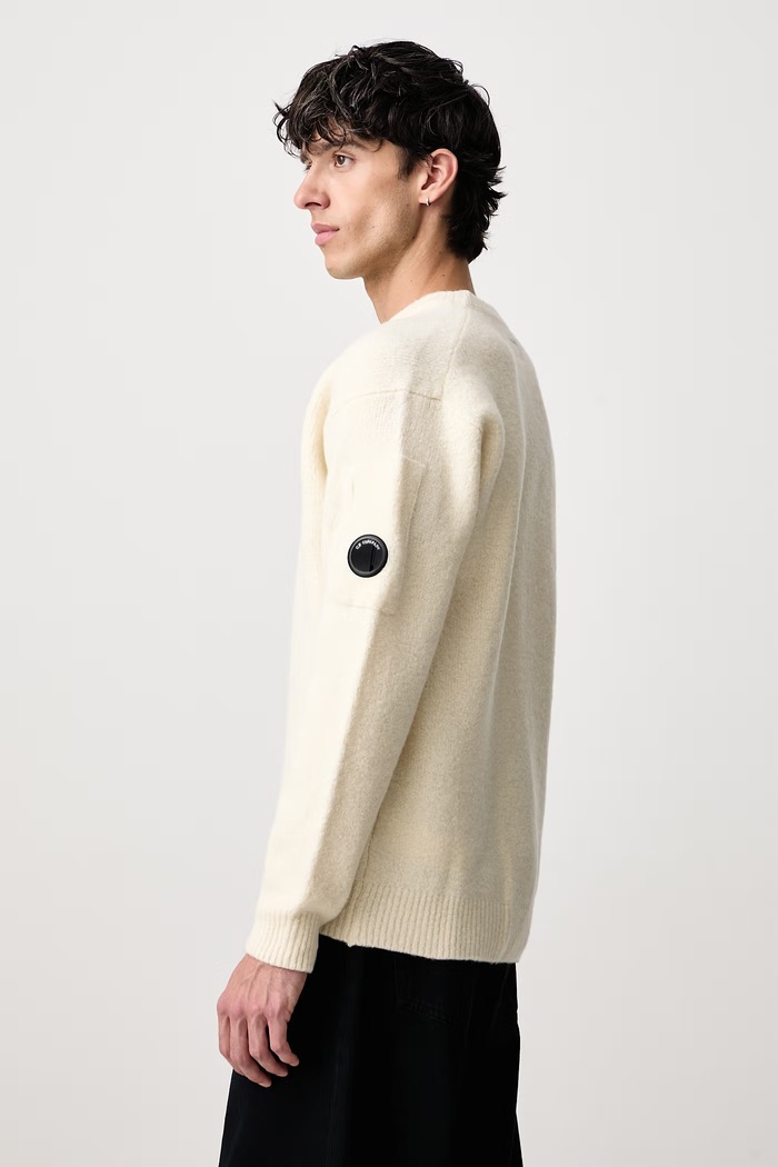 Sweter męski z wełną C.P. Company 21CMKN262A110509A beżowy