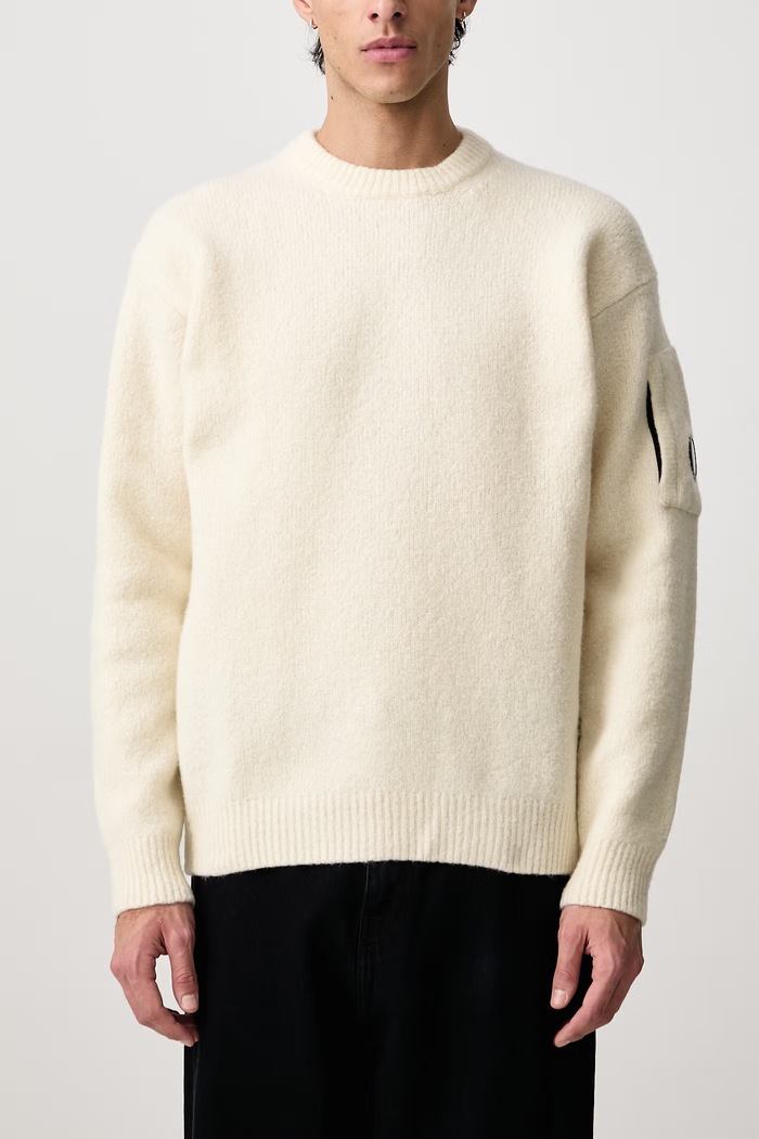Sweter męski z wełną C.P. Company beżowy 21CMKN262A110509A