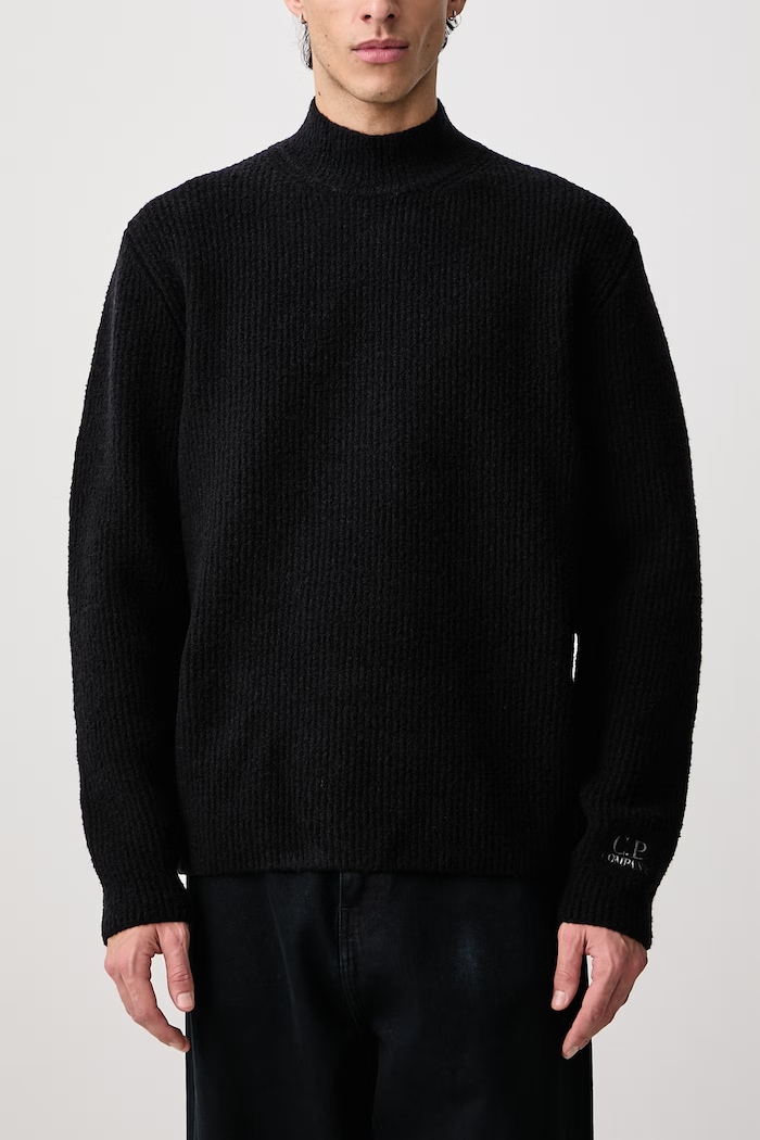 Sweter męski z wełną C.P. Company czarny 21CMKN248A110784A