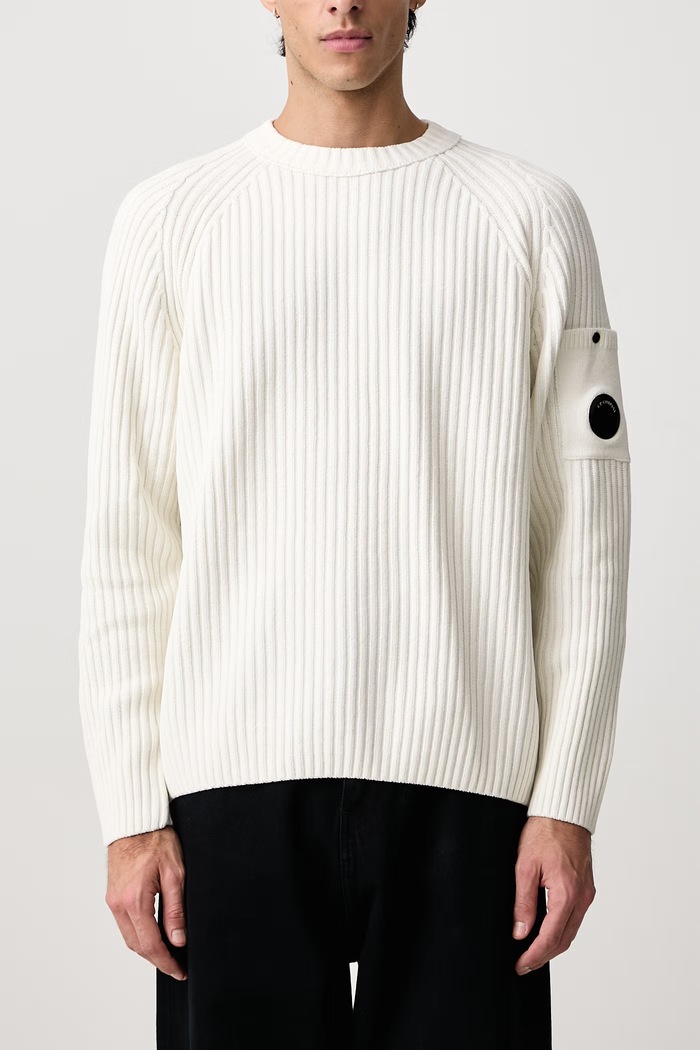 Sweter męski bawełniany C.P. Company beżowy 21CMKN049A005558G