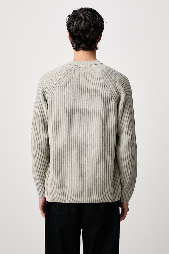 Odzież C.P. Company Sweter męski bawełniany 21CMKN049A005558G szary
