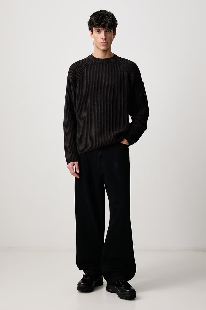 C.P. Company Sweter męski bawełniany 21CMKN049A005558G czarny AW26