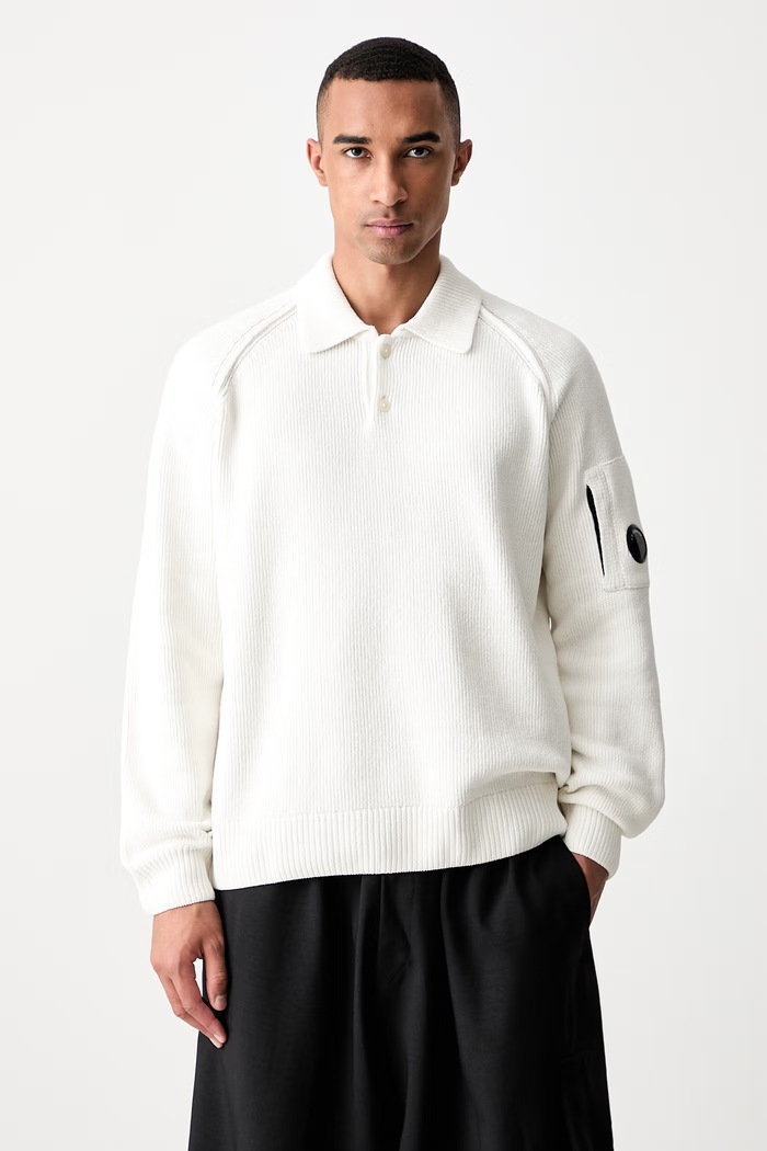 C.P. Company sweter bawełniany męski beżowy 21CMKN198A005558G