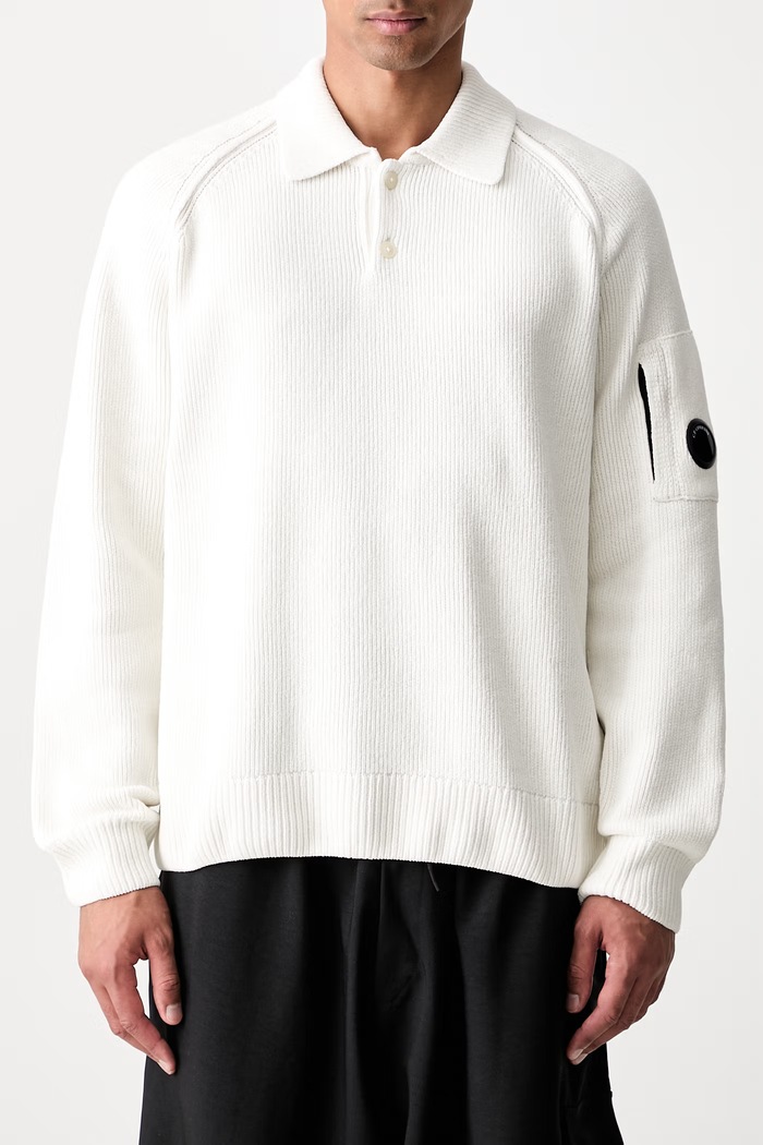 C.P. Company sweter bawełniany męski 21CMKN198A005558G beżowy