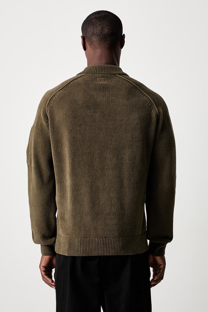 Odzież C.P. Company sweter bawełniany męski 21CMKN198A005558G zielony