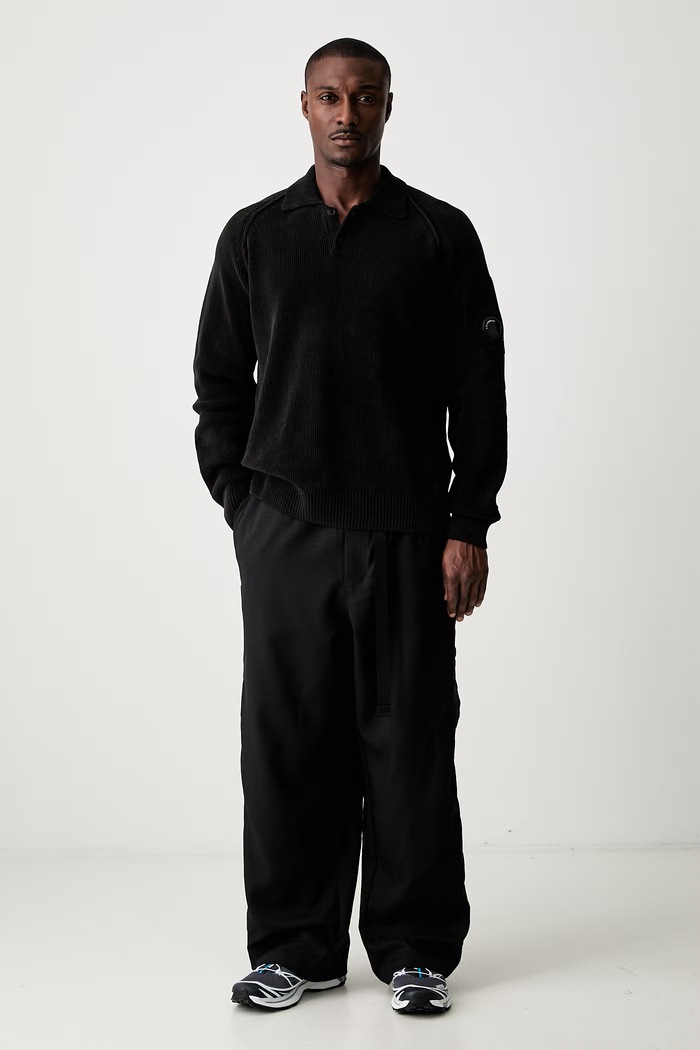 C.P. Company sweter bawełniany męski 21CMKN198A005558G czarny AW26
