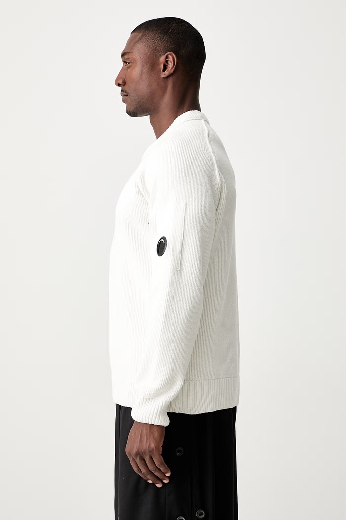 C.P. Company sweter bawełniany męski beżowy 21CMKN196A005558G