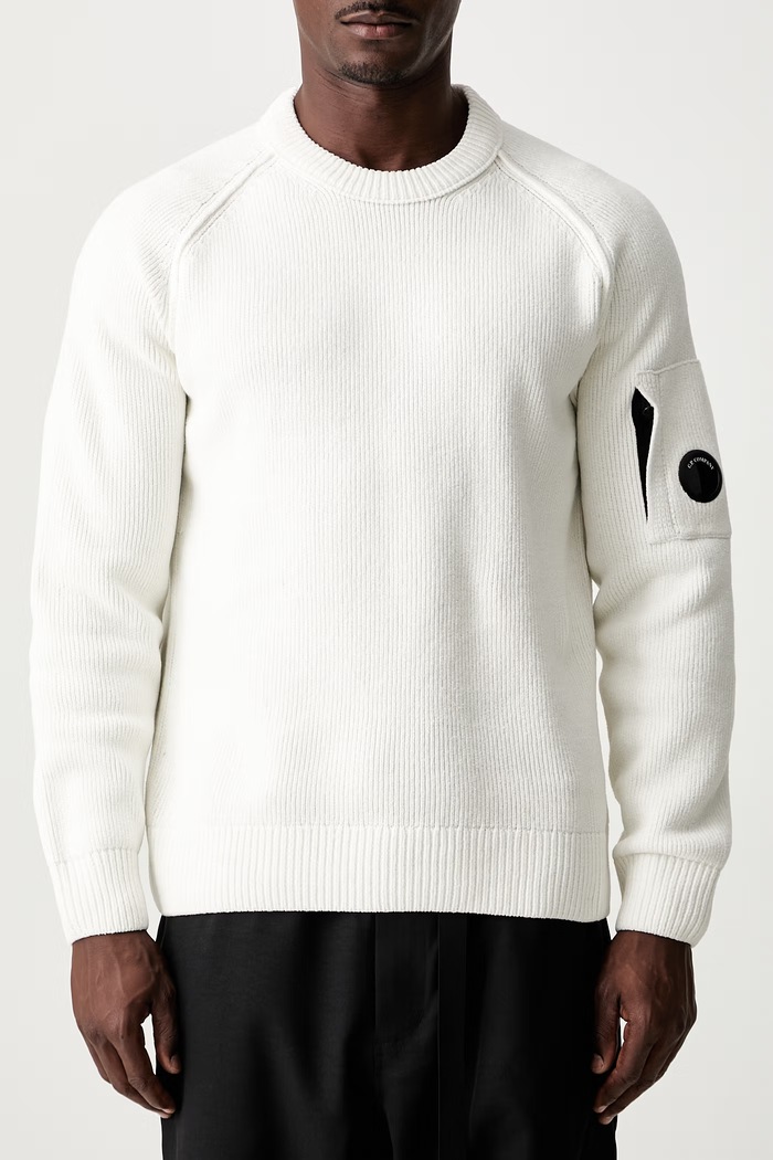 C.P. Company sweter bawełniany męski 21CMKN196A005558G beżowy