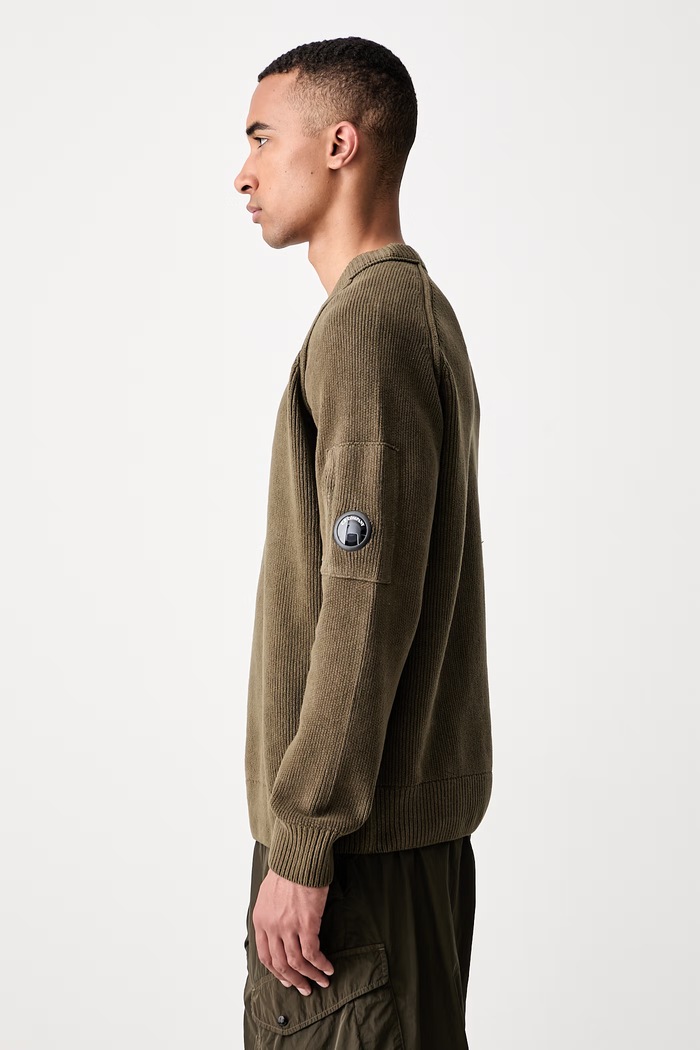 C.P. Company sweter bawełniany męski zielony 21CMKN196A005558G