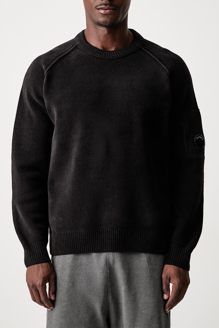C.P. Company sweter bawełniany męski 21CMKN196A005558G czarny