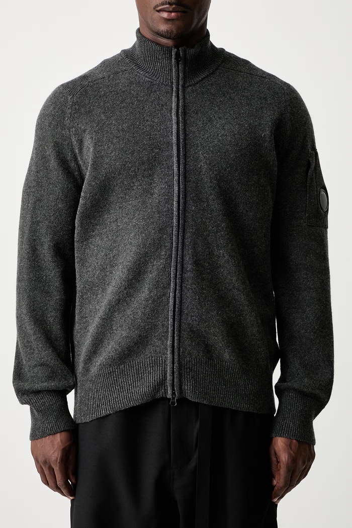 C.P. Company kardigan z wełną męski 21CMKN088A110149A szary
