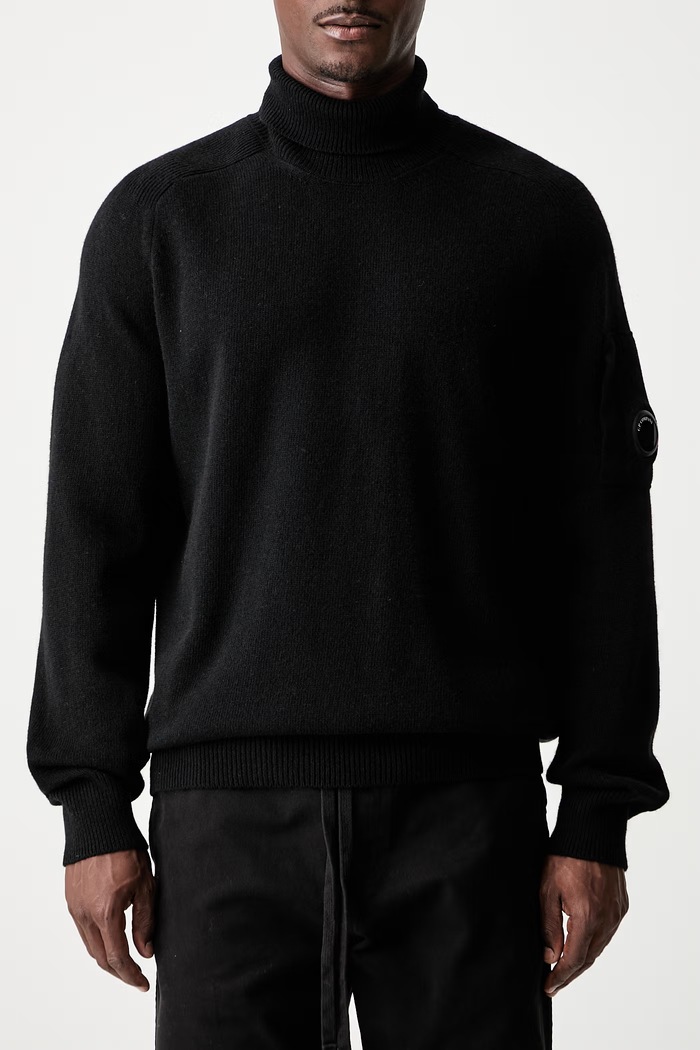 C.P. Company golf męski z wełną 21CMKN086A110149A czarny