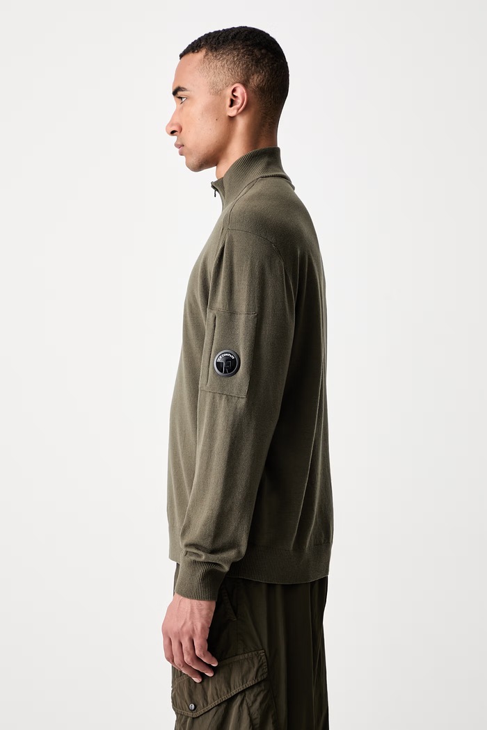 C.P. Company sweter z wełną męski zielony 21CMKN070A005528A