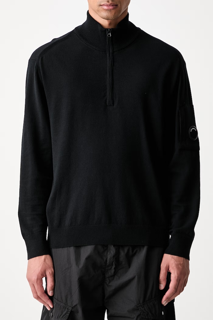 C.P. Company sweter z wełną męski 21CMKN070A005528A czarny