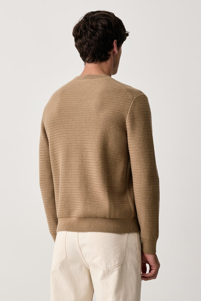 Odzież Sisley Sweter męski z wełną 1B3TS105H beżowy