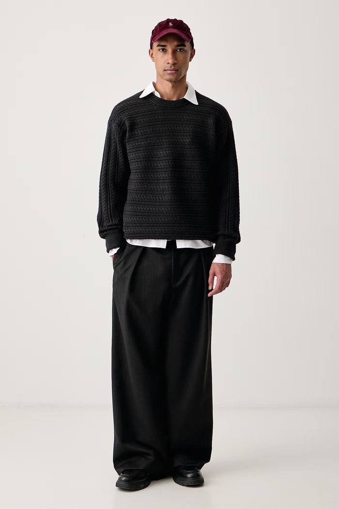Calvin Klein Sveter pánsky s prímesou vlny LV04LH315G čierna AW26