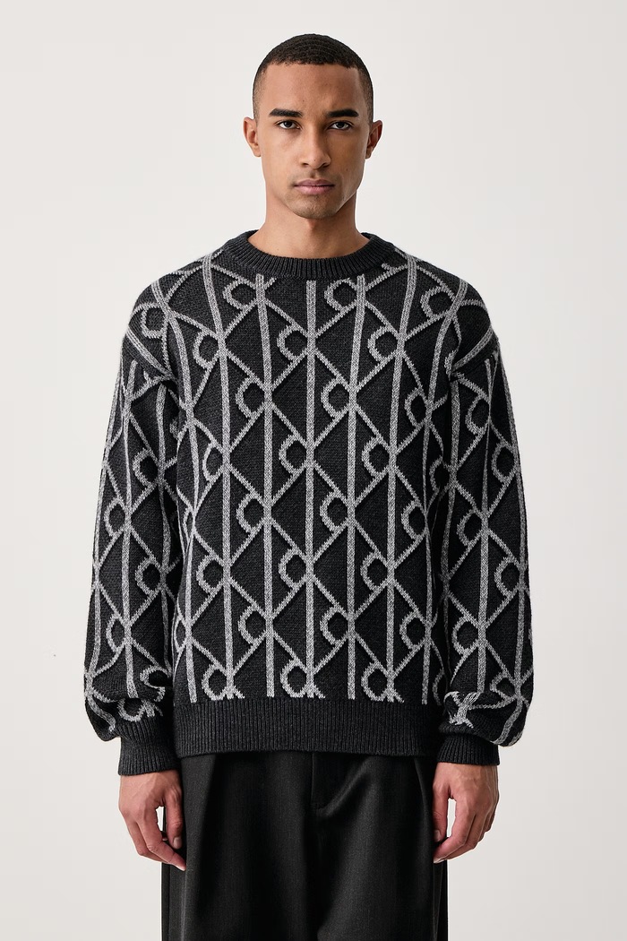 Calvin Klein Sveter na gombíky pánsky s prímesou vlny sivá LV04LH314G
